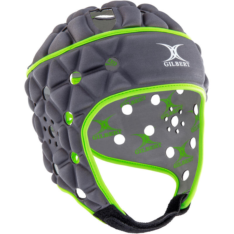Cască de rugby Gilbert Air Headguard, negru, interior verde