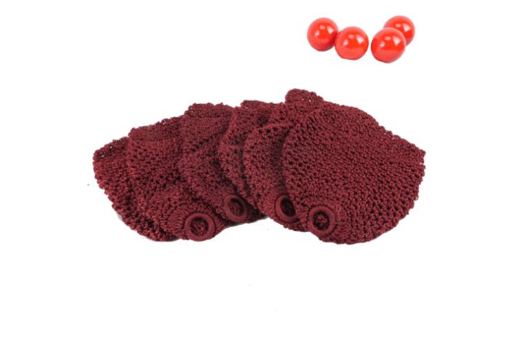 Quality Deluxe Nylon BURGUNDY Pool Snooker billiard Table Pockets Nets Set