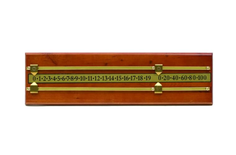 Rectangle Pool Billiard Table Snooker Scoreboard Maple and Brass