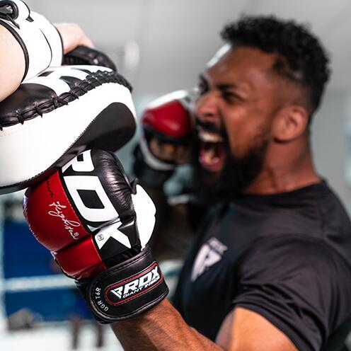 MMA Sparring Gloves RDX Rex T6 Plus – Blue and Black – S 5/5