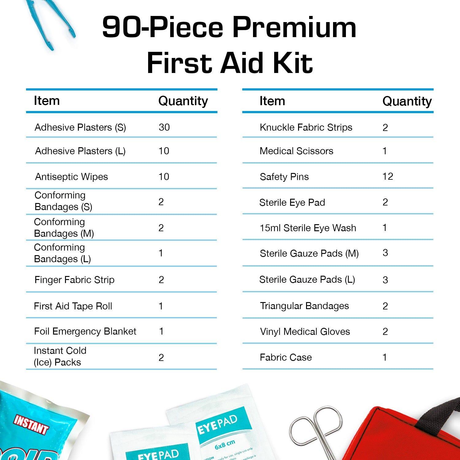 Trousse de Premiers Secours Composée de 90 Articles – Rouge 4/7