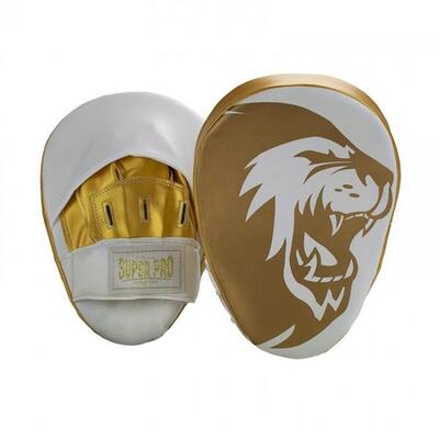 Curved pu handpads - wit / goud