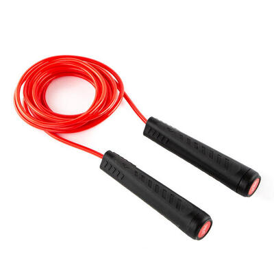 Weighted jump rope - verstelbaar springtouw - zwart/rood - 335 cm