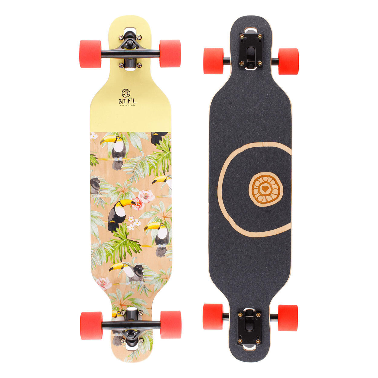BTFL BTFL TOCO - Kinder Longboard Tukan für Kinder ab 5 Jahre - Komplett-Board