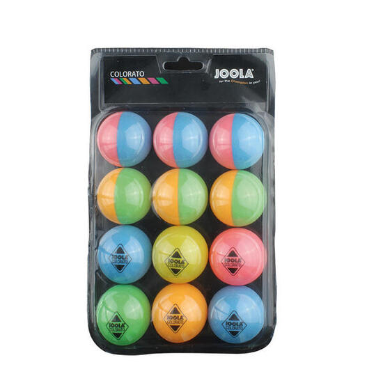 Jeu de 12 balles de tennis de table coloré Joola