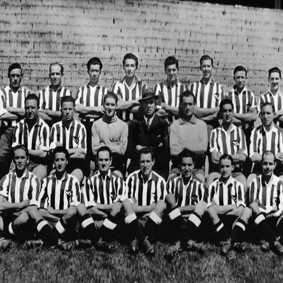 Koszulka piłkarska retro dla dorosłych Atlético Madrid 1939-40 - Czerwona-Biała