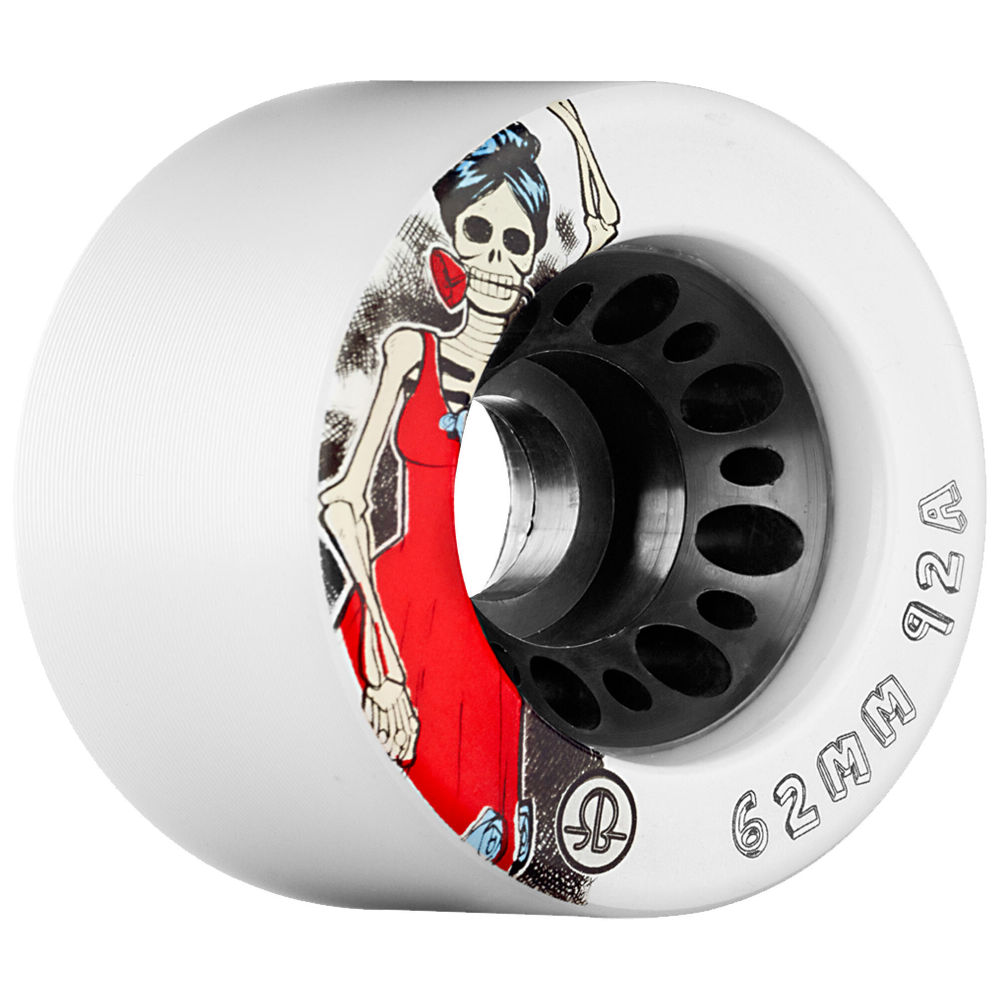 ROLLERBONE Day of the Dead SPEED Series - All Quad Roller Skate Wheels - 62mm 92a - Set 4