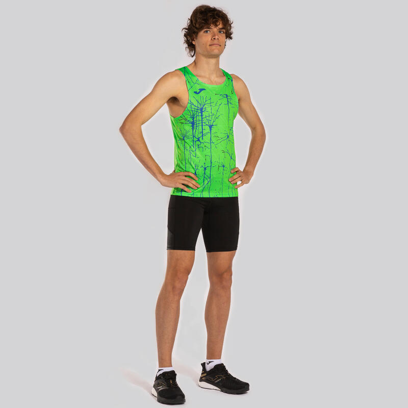 Camiseta Tirantes Running Hombre Joma Elite IX Verde Flúor