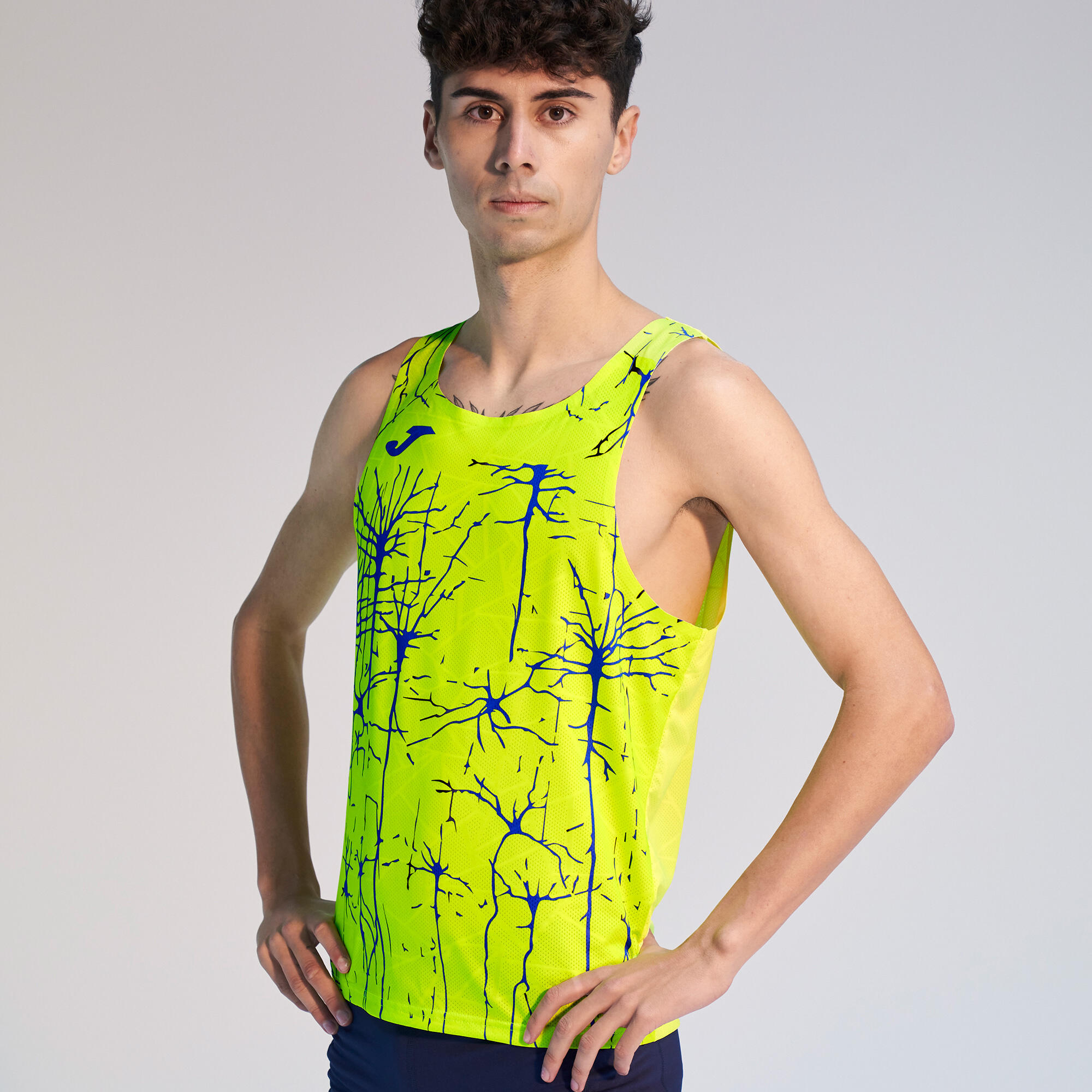 T-Shirt De Alça Running Homem Joma Elite IX Amarelo Fluor 2/5