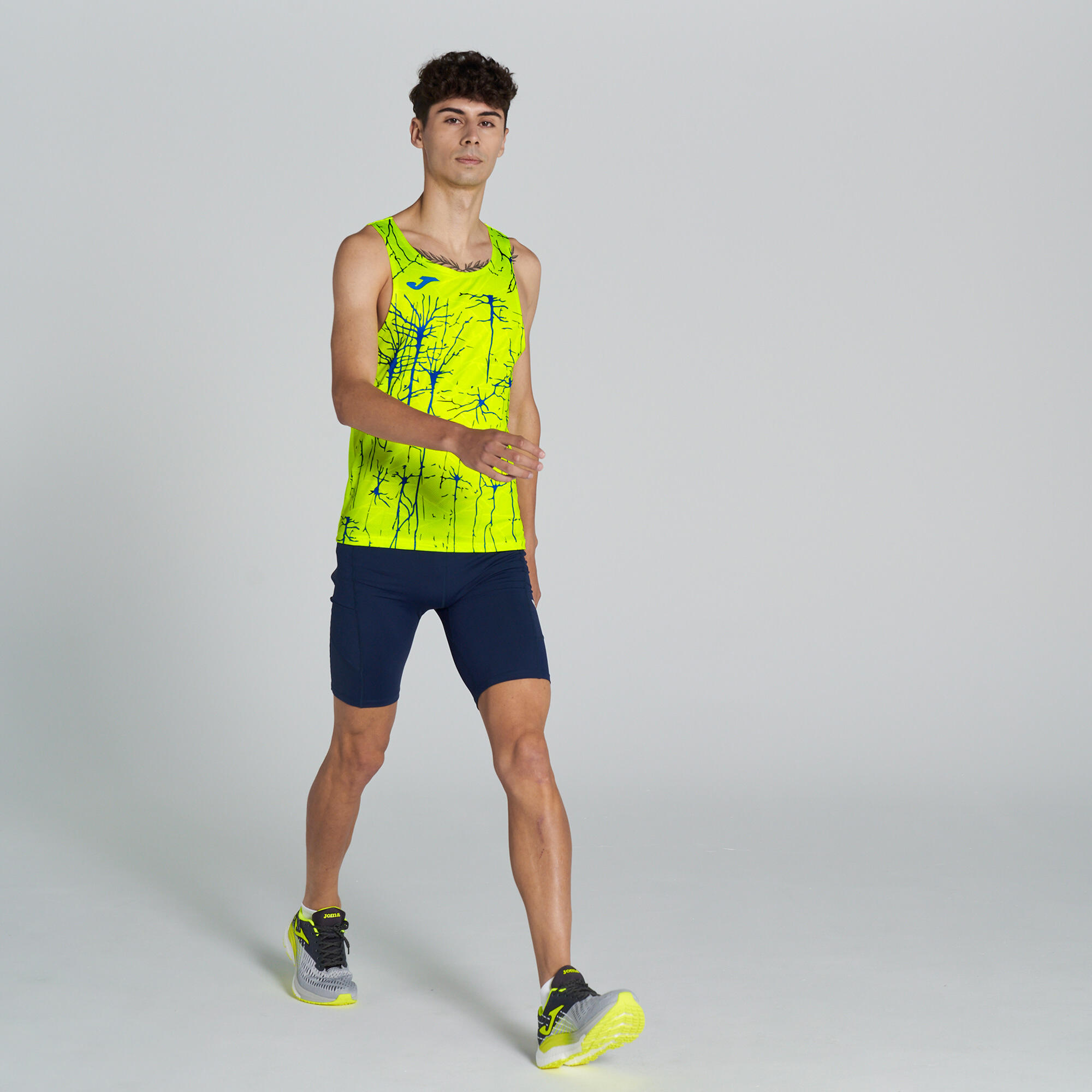 T-Shirt De Alça Running Homem Joma Elite IX Amarelo Fluor 3/5