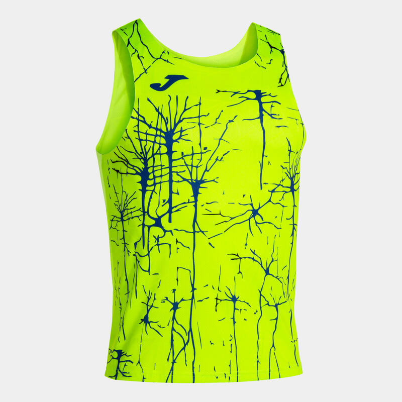 Camiseta Tirantes Running Hombre Joma Elite IX Amarillo Flúor