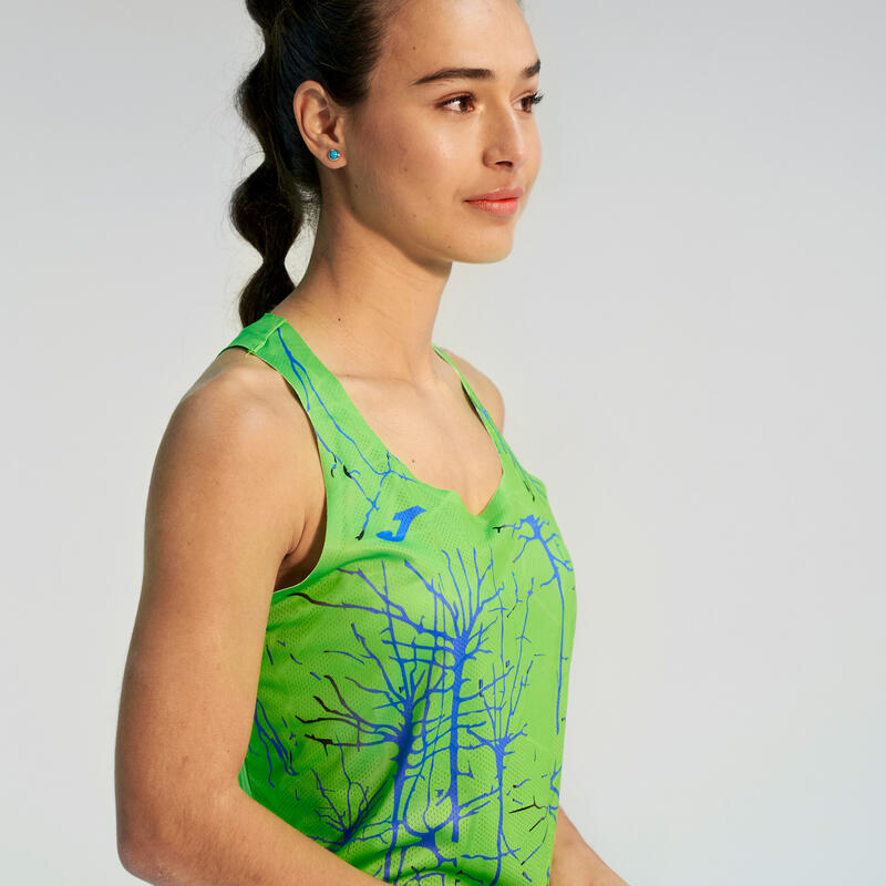 Camiseta Tirantes Running Mujer Joma Elite IX Verde Flúor