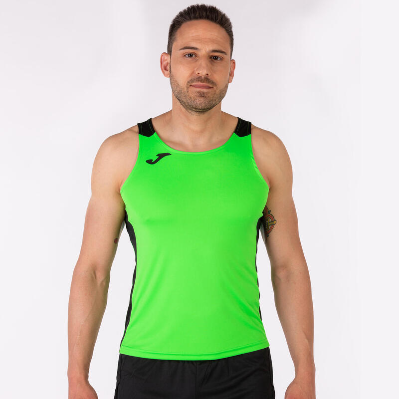 Camiseta Tirantes Running Hombre Joma Record II Verde Flúor