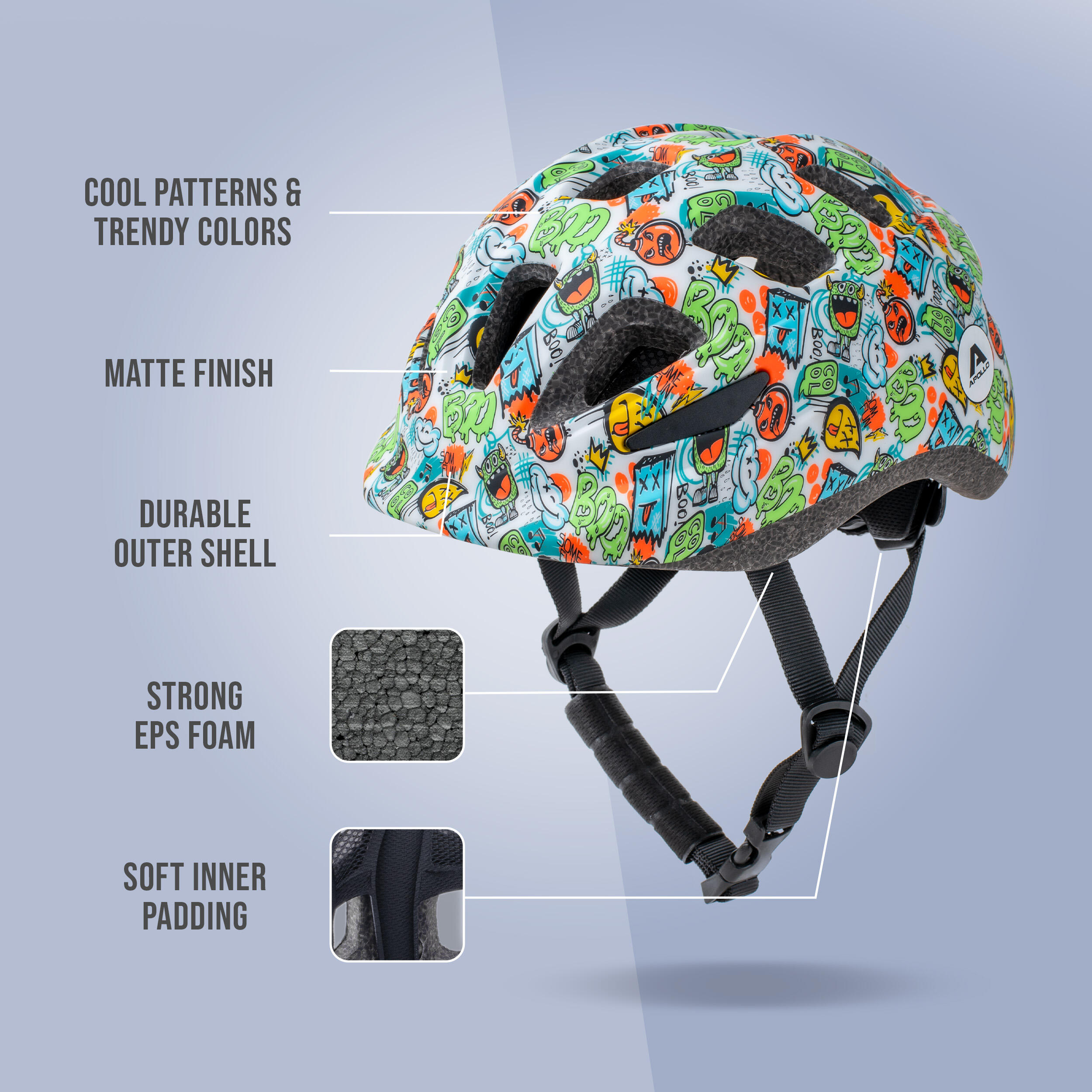 Kinderfietshelm verstelbaar, Monsta Mania - M (51-56 cm) 6/7