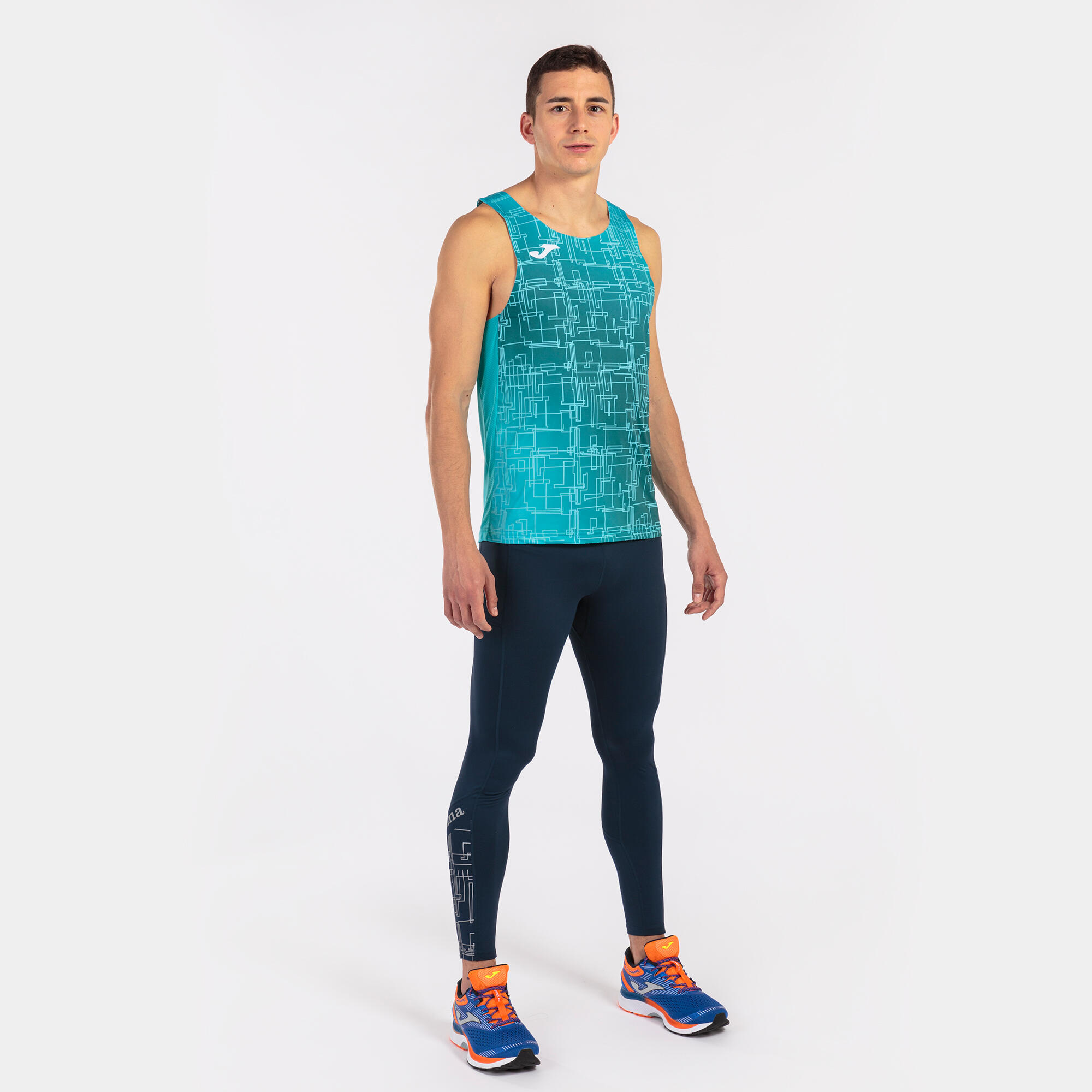 T-Shirt De Alça Running Homem Joma Elite VIII Azul-Turquesa 4/5