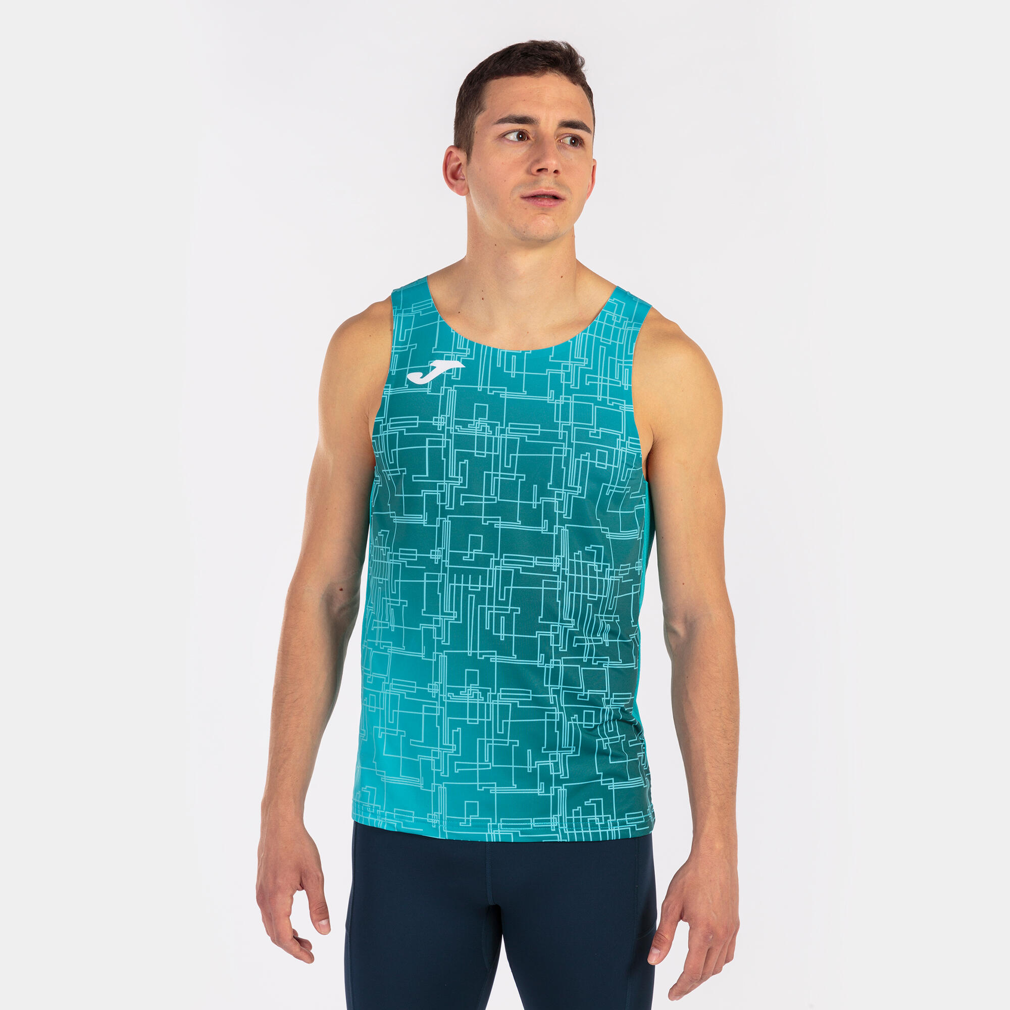 T-Shirt De Alça Running Homem Joma Elite VIII Azul-Turquesa 2/5