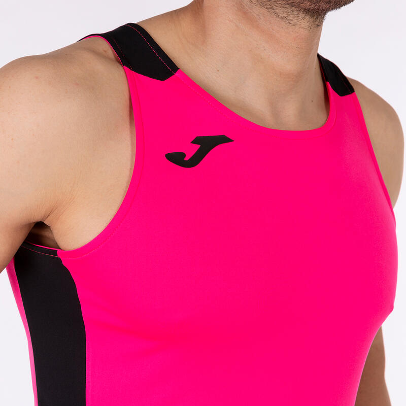 Camiseta Tirantes Running Hombre Joma Record II Rosa Flúor