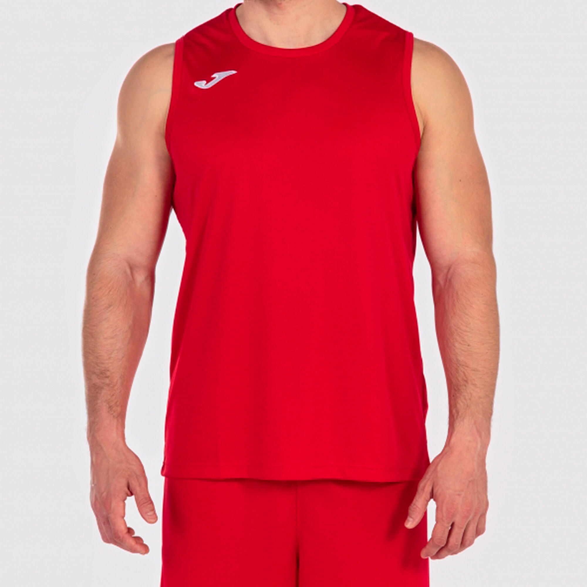 T-Shirt De Alça Basquetebol Homem Joma Combi Basket Vermelho 2/4