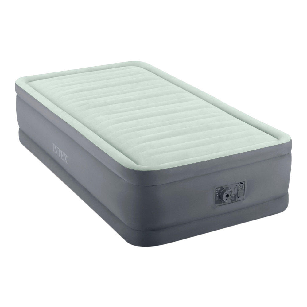 Intex - Matelas Gonflable Intex Fiber Tech 1 Place - Matelas Autogonflant - Gris - Adulte - Decathlon