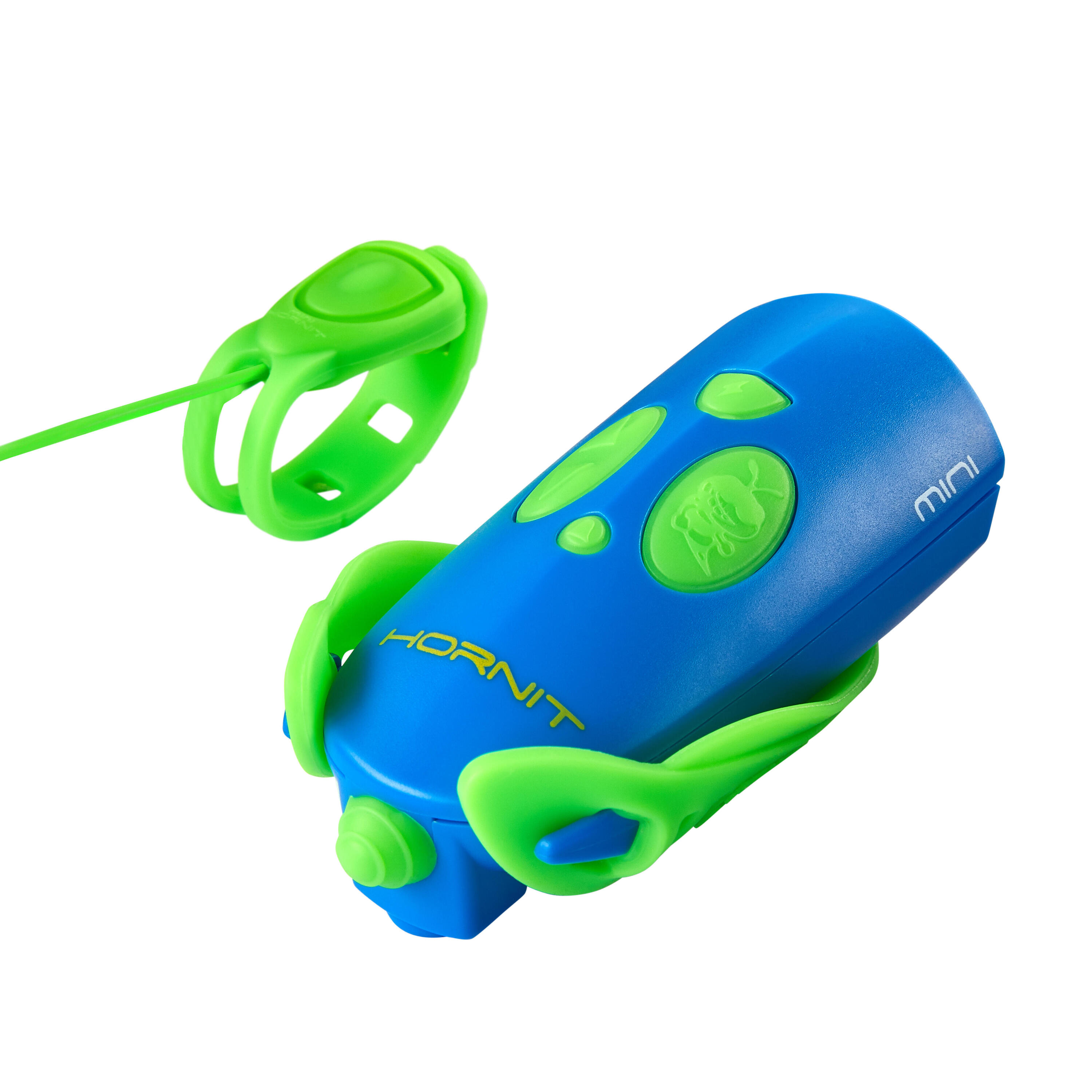 Mini Hornit – Campanello e luce per bici e monopattino - verde/blu 3/5