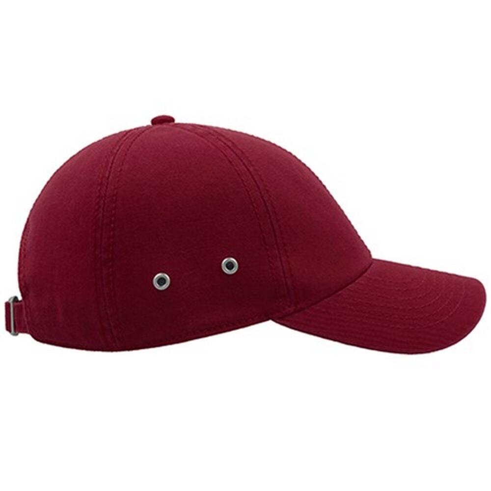 Action 6 Panel Chino Baseball Cap (Burgundy) 3/4