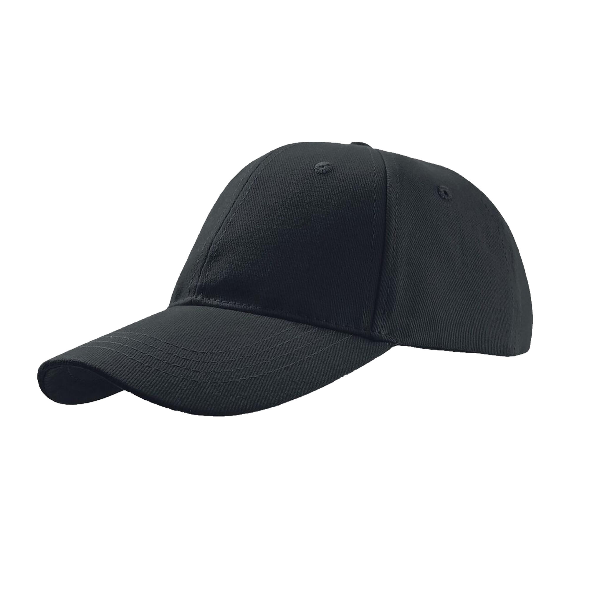 ATLANTIS Liberty Six Buckle Brushed Cotton 6 Panel Cap (Black)