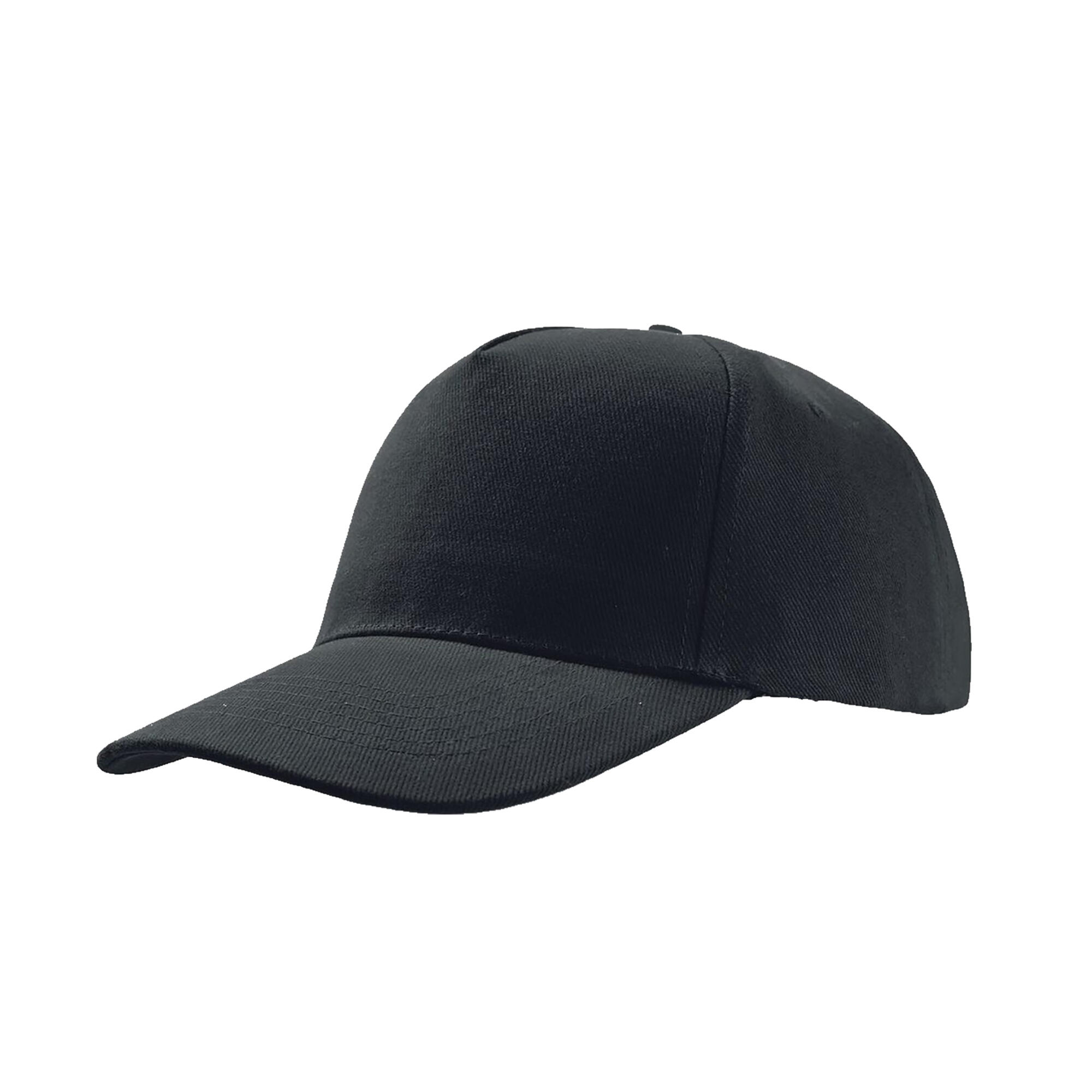 ATLANTIS Liberty Five Heavy Brush Cotton 5 Panel Cap (Pack Of 2) (Black)