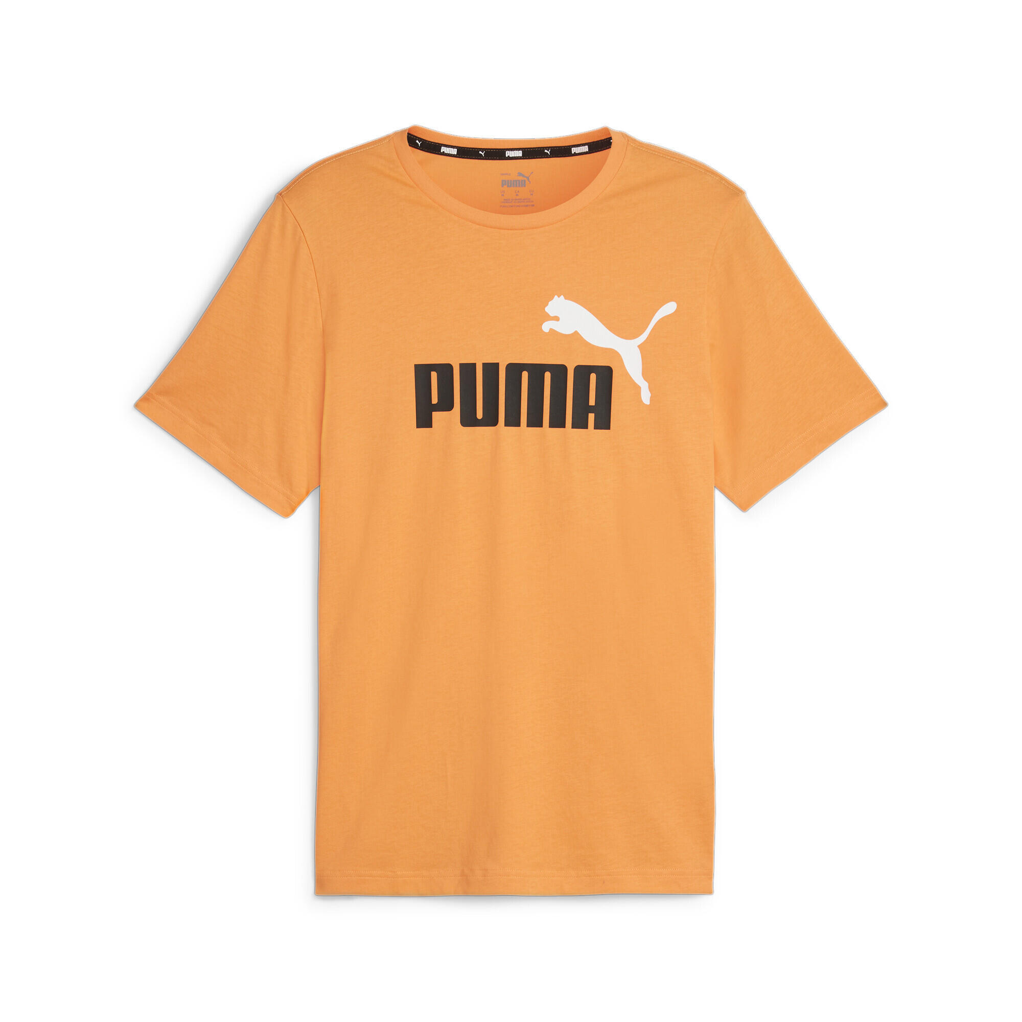 Puma - T-shirt Hommes Puma Ess+ 2 Col Logo Orange - T-shirt Manches Courtes - Jaune|orange - 38 S - Decathlon