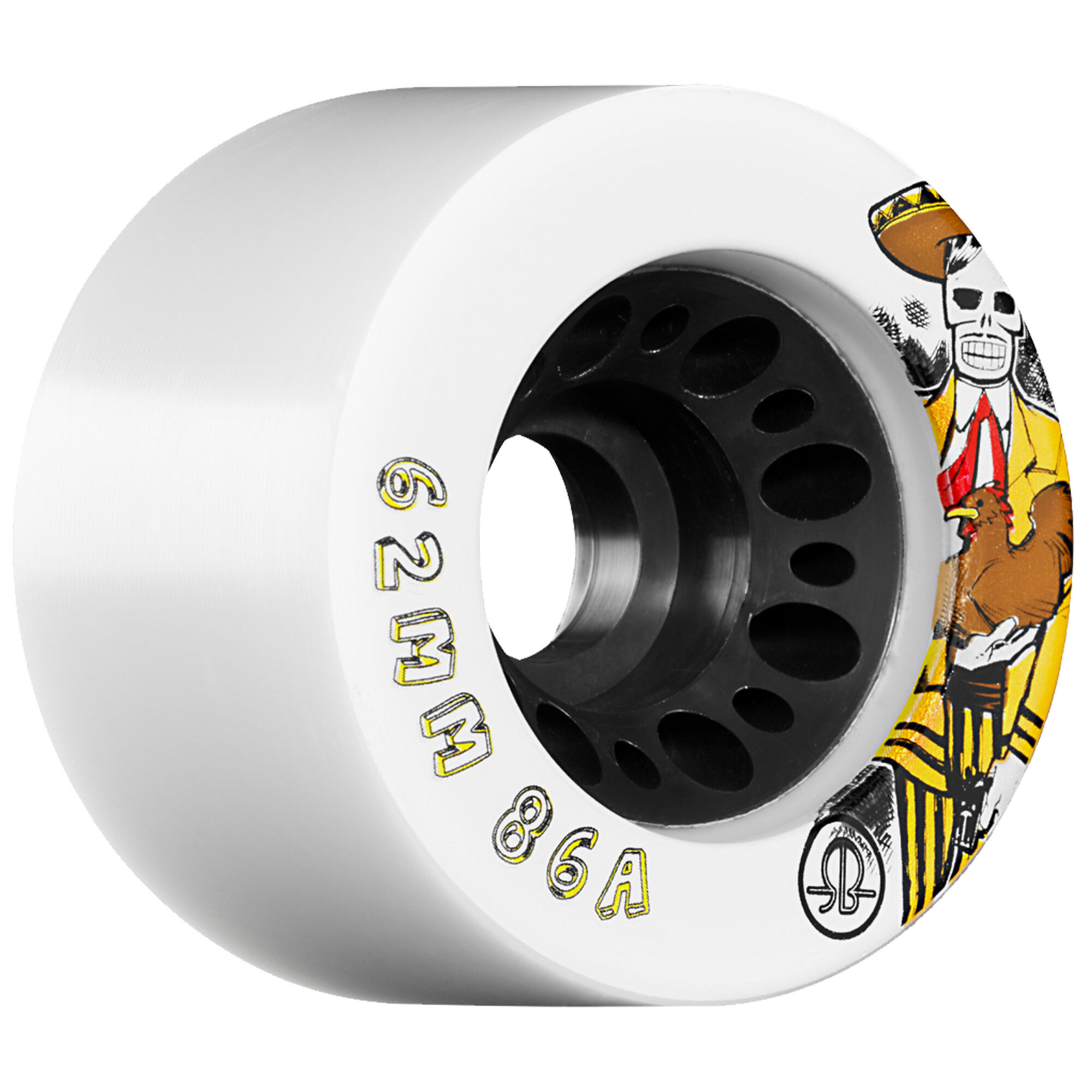 ROLLERBONE Day of the Dead SPEED Series - All Quad Roller Skate Wheels - 62mm 86a - Set 4