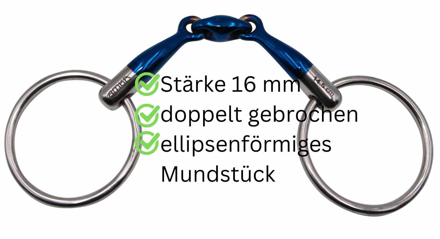 AMKA Wassertrense Sweet Iron doppelt gebrochen Stärke 16 mm Ringe 65 mm 2/4