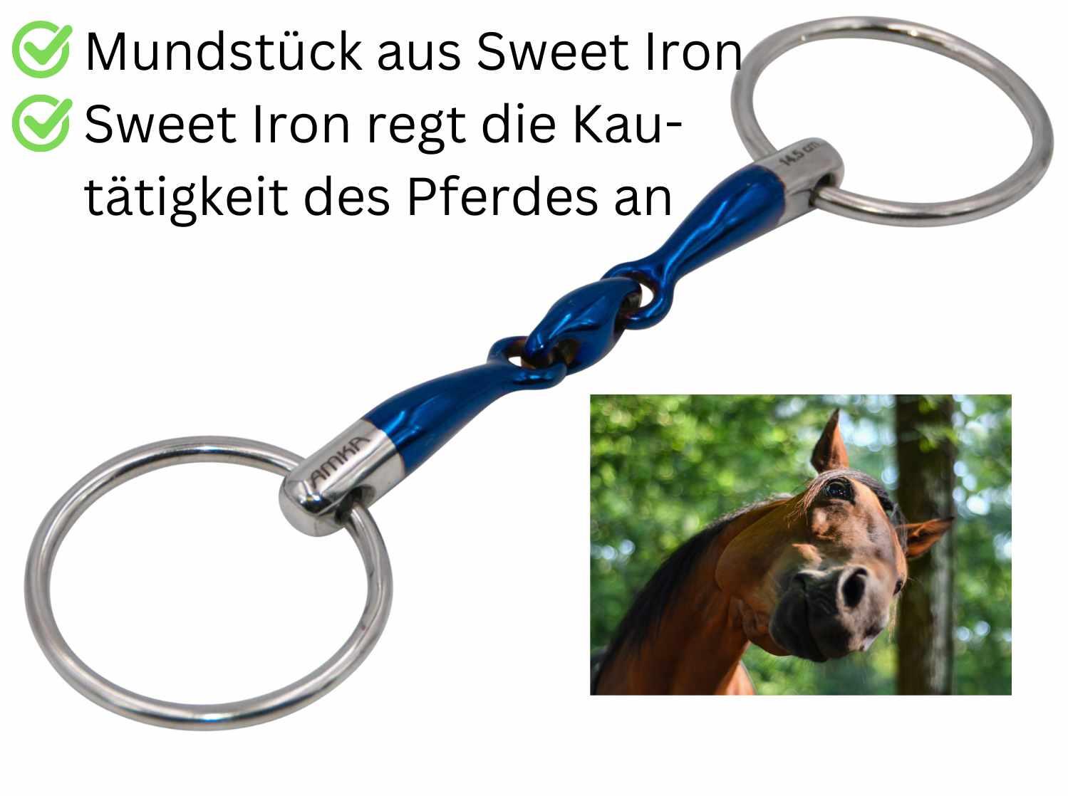 AMKA Wassertrense Sweet Iron doppelt gebrochen Stärke 16 mm Ringe 65 mm 3/4