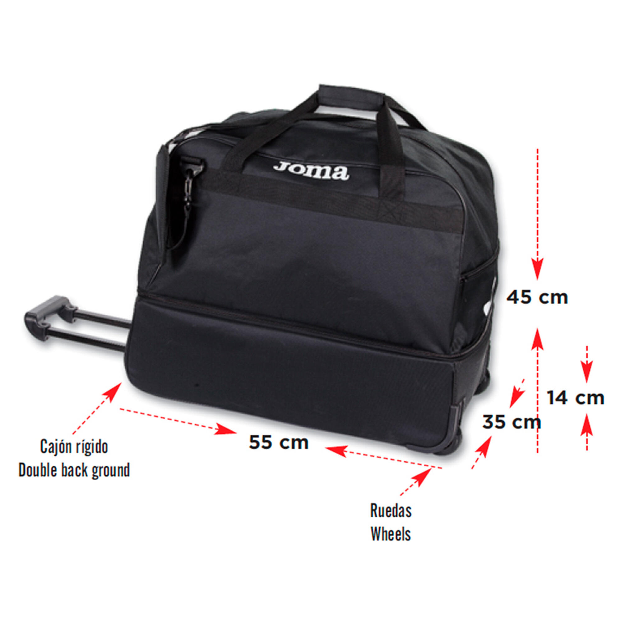 Joma - Sac Trolley Football Joma Training Noir - Sac De Sport - Noir - Taille Unique - Decathlon