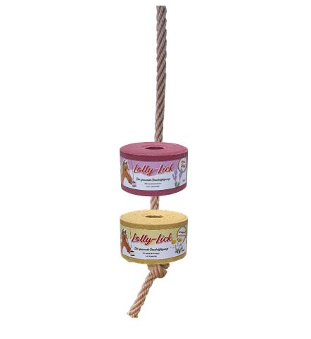 Lolly-Lick - Mineralleckstein, 2er SET "NO STRESS", inkl. GRATIS Aufhäng-Seil 2/5