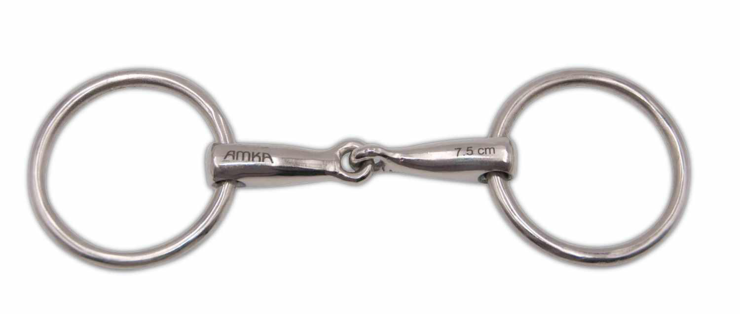 AMKA Ponytrense Wassertrense Pony Gebiss Stärke 12 mm Ringe 50 mm 1/4