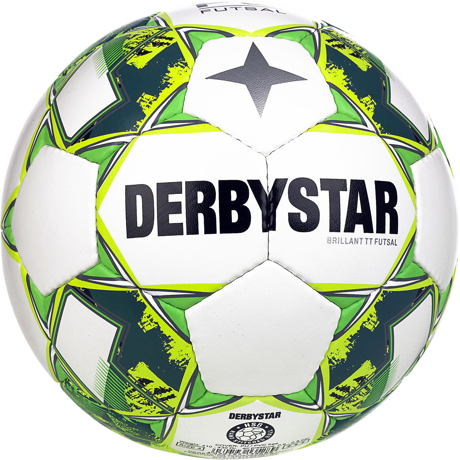 Futsalball Brillant TT Fussball Unisex Weiß-Gelb-Grün 2/3