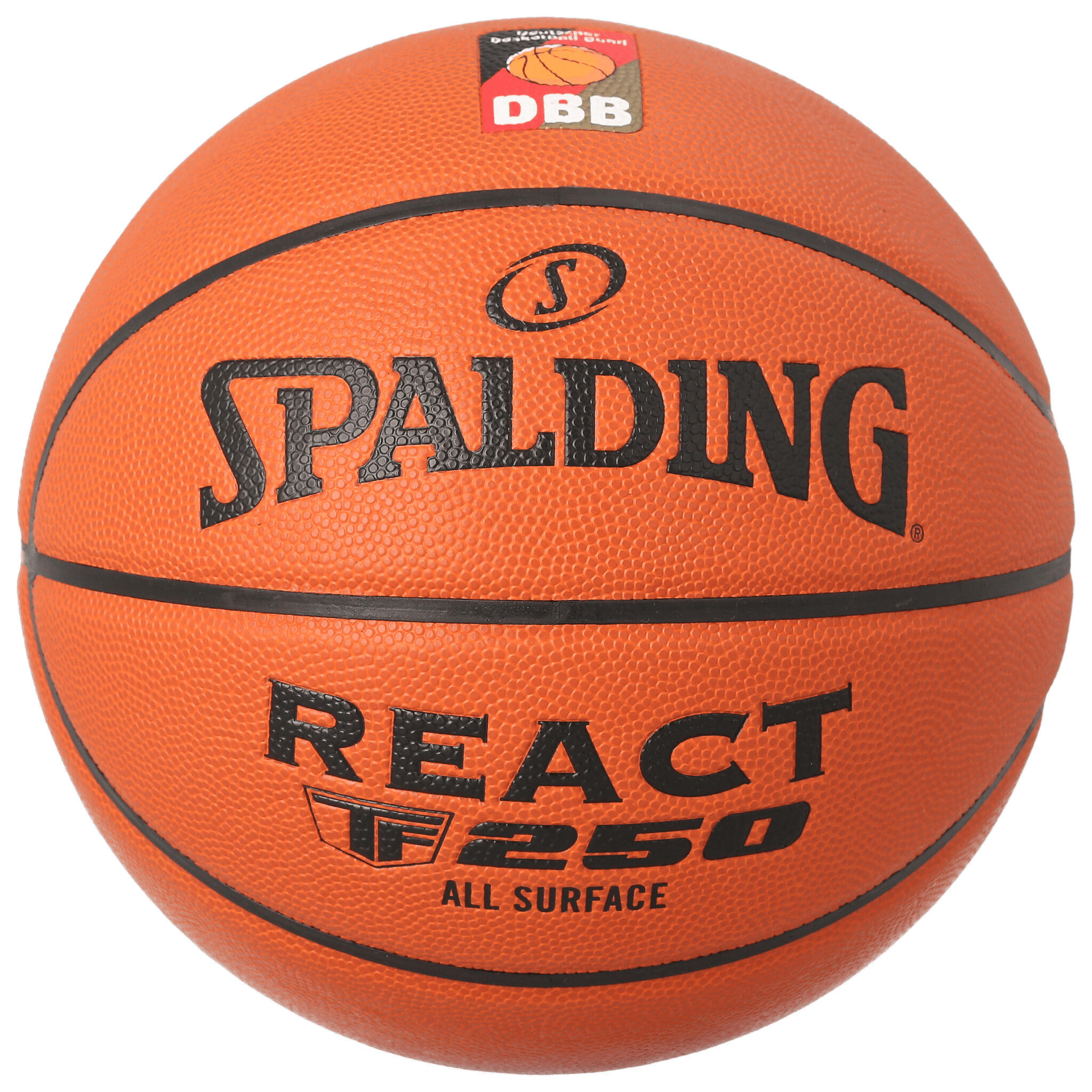 Spalding - Ballon Spalding React Tf-250 - Ballon De Basket - Noir|orange - 6 - Decathlon