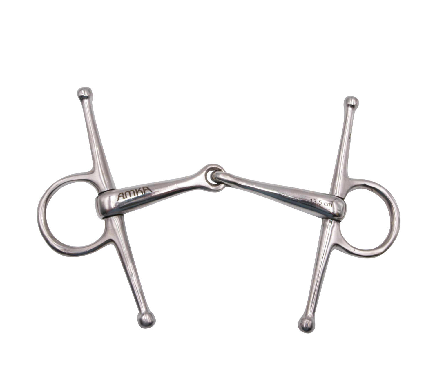 AMKA Knebeltrense Schenkeltrense massiv Edelstahl Stärke 18 mm Ringe 45 mm 2/4