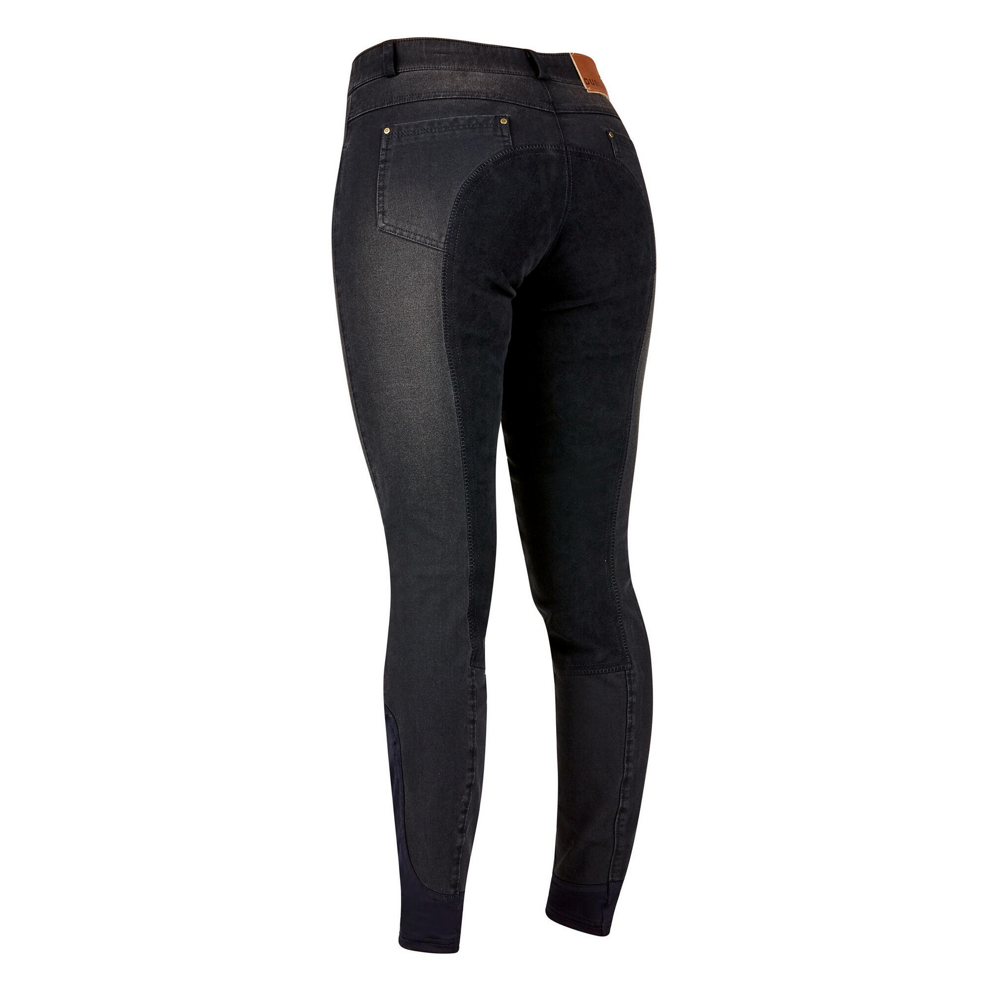 Womens/Ladies Shona Full Suede Seat Denim Breeches (Ash) 2/4