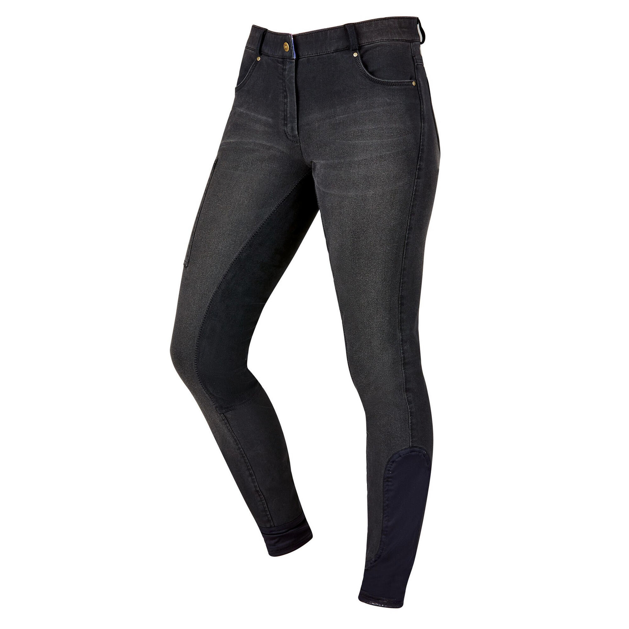 DUBLIN Womens/Ladies Shona Full Suede Seat Denim Breeches (Ash)