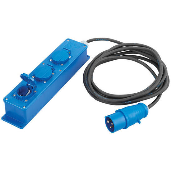 Schuko Steckdosenleiste CEE 3 Fach Camping Outdoor Mehrfach Steckdose 1,5m