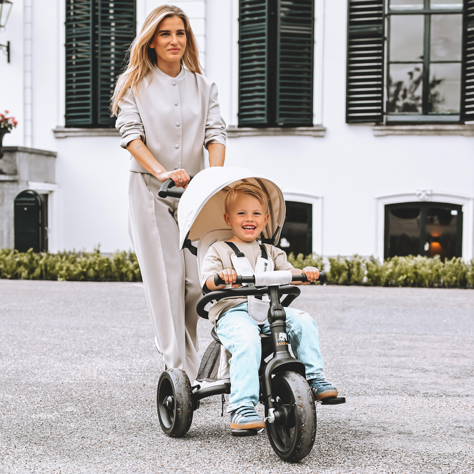 Tricycle Explorer - Pliable avec panier - Rotation à 360º - Crème 2/8