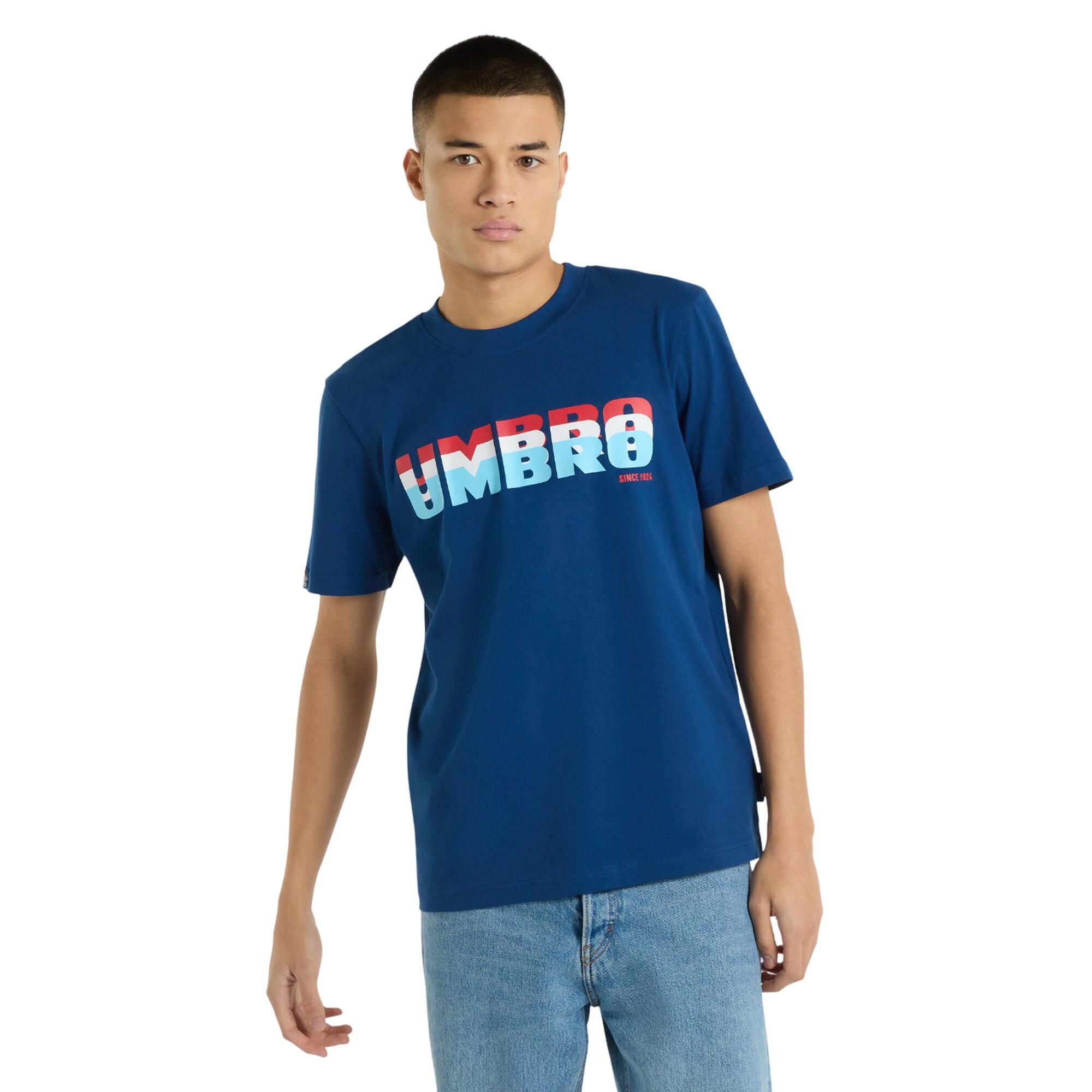 Mens Tshirt Umbro Blue UMBRO Mens T-Shirt Top Medium Blue - Main Image