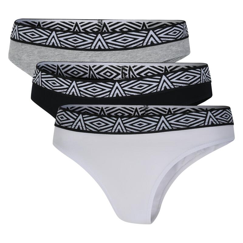 "Core" Thong für (3erPack) Damen Schwarz/Grau/Weiß