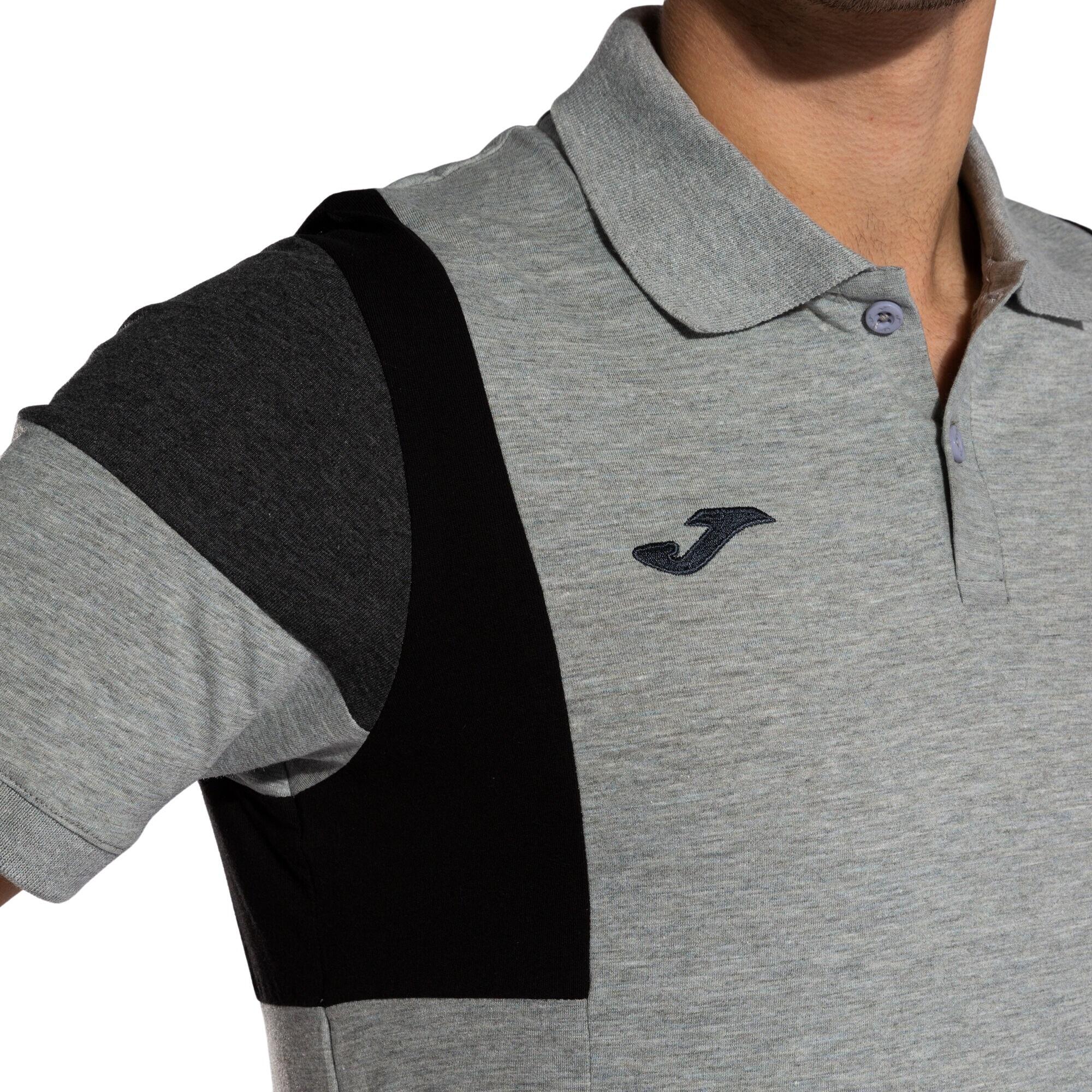 Polo Manches Courtes Football Homme Joma Confort III Gris Melange 7/7