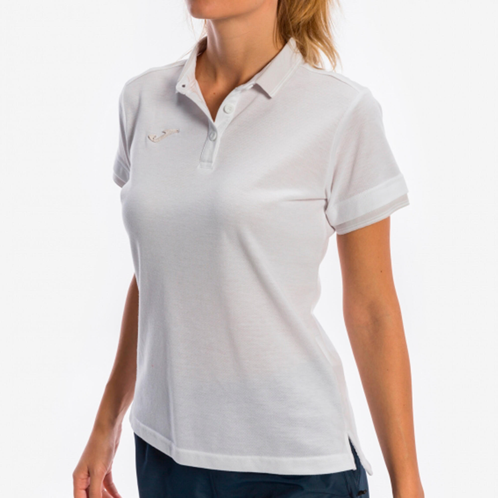 Polo Manches Courtes Femme Joma Bali II Blanc 5/7