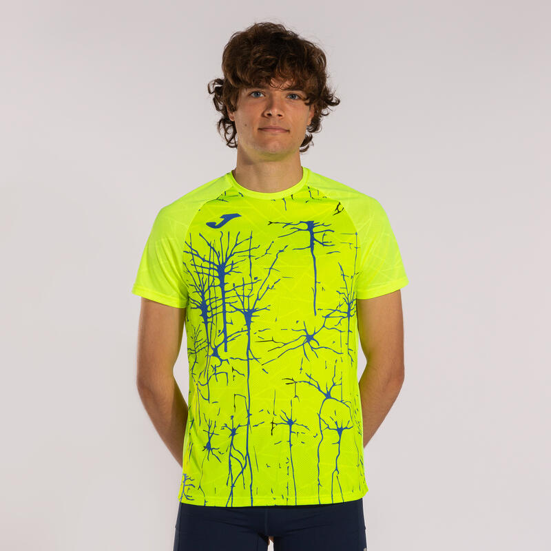 Camiseta Manga Corta Running Hombre Joma Elite IX Amarillo Flúor