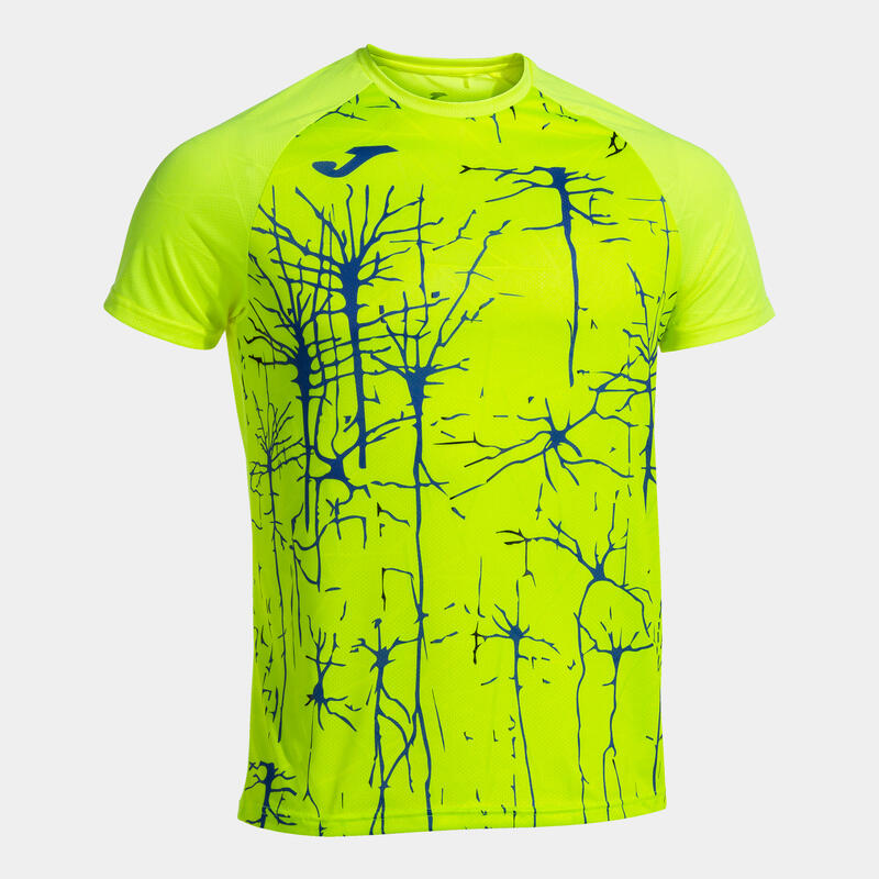 Camiseta Manga Corta Running Hombre Joma Elite IX Amarillo Flúor