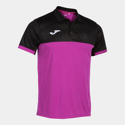 Polo Manga Corta Pádel Hombre Joma Montreal Rosa Flúor