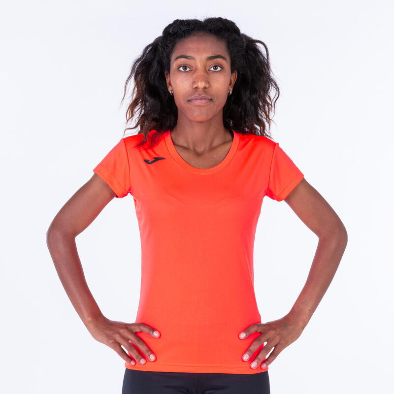 Maillot Manches Courtes Running Femme Joma Record II Corail Fluo