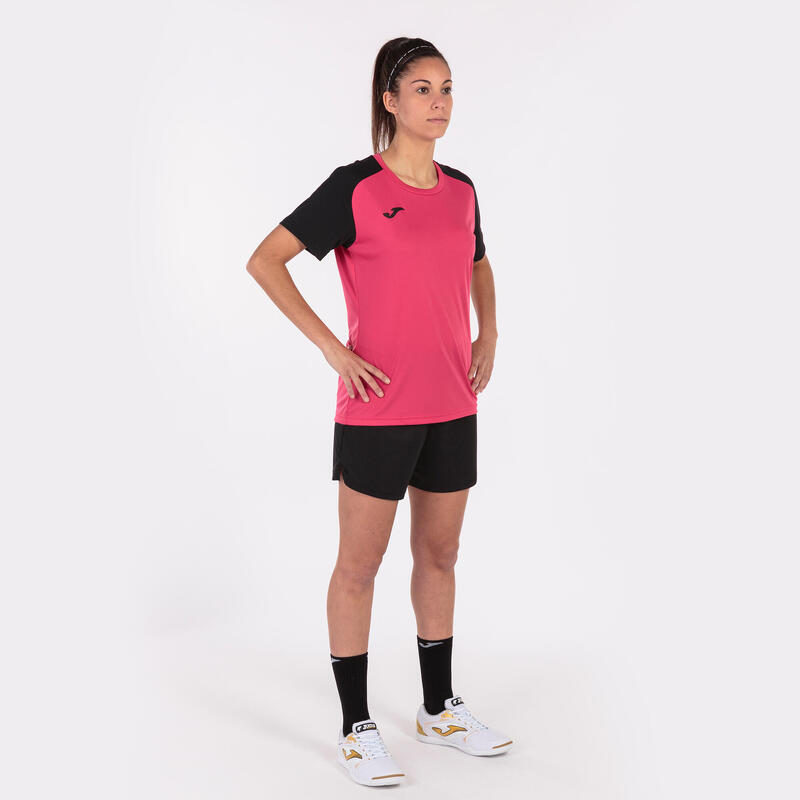 Camiseta Manga Corta Fútbol Mujer Joma Academy IV Fucsia